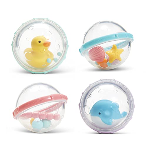 Munchkin Float & Play Bubbles Baby and Toddler Bath Toy, 4 Count