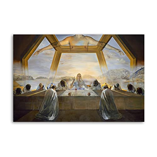 Salvador Dali 1955 The Sacrament of The Last Supper Poster Decorative Painting Canvas Wall Art Living Room Posters Bedroom Painting 12x18inch(30x45cm)