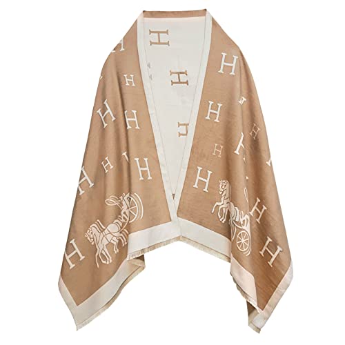 EXTREE Scarfs for Women Pashmina Silky Shawl Wrap for Evening Dressing Blanket Open Front Poncho Cape