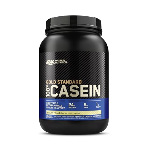 Optimum Nutrition Gold Standard 100% Micellar Casein Protein Powder, Slow Digesting, Helps Keep You Full, Overnight Muscle Recovery, Creamy Vanilla, 1.81 LB (Packaging May Vary)