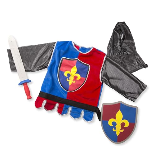 Melissa & Doug Knight Role Play Set - Medieval Knight Costume Pretend Play Dress-Up Costume Set For Toddlers And Kids Ages 3+