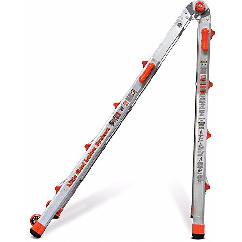 Little Giant Ladder Systems, Velocity with Wheels, M22, 22 Ft, Multi-Position Ladder, Aluminum, Type 1A, 300 lbs Weight Rating, (15422-001)