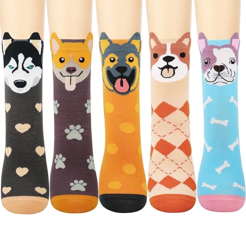 Jeasona Women's Cute Funny Dog Mom Socks for Dog Lovers