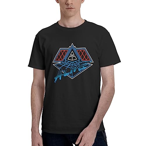 Daft Music Punk Band Alive Men's T Shirt Cotton Graphic Short Sleeve Tees Shirt Black X-Large
