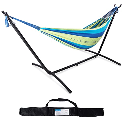 LAUREL CANYON 2-Person Hammock with Durable Space Saving Steel Stand, 450 lb Capacity, Premium Carry Bag Included