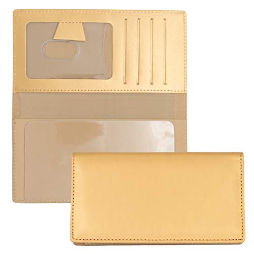 Gold Textured Leather Checkbook Cover for Top Tear Personal Checks