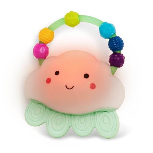B. toys- B. baby – Baby Light-Up Cloud Rattle- Rain-Glow Squeeze- Teething Rattle Toys for Babies 3 Months +