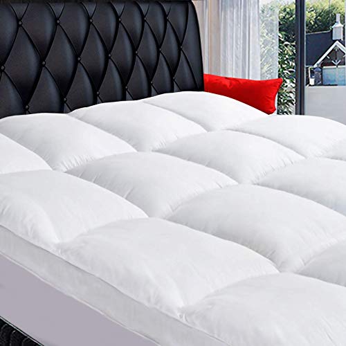 COONP Queen Mattress Topper, Extra Thick Pillowtop, Cooling and Plush Mattress Pad Cover 400TC Cotton with 8-21 Inch Deep Pocket 3D Snow Down Alternative Fill