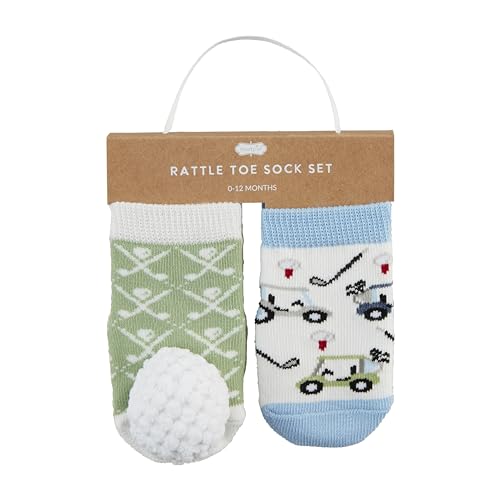 Mud Pie Golf Ball Rattle Toe Socks, 0-12M