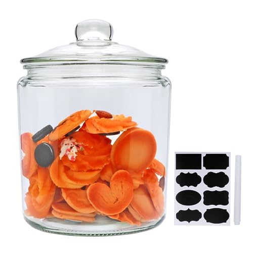 Maredash 1 Gallon Glass Canister, Cookie Jar & Candy Jar with Airtight Lid, Large Food Storage Container for Buffet, Coffee & Flour, Laundry Room Storage & Pantry