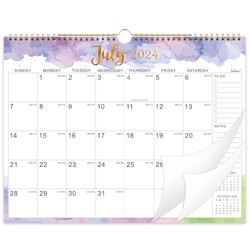Calendar 2024-2025 - JUL 2024 - DEC 2025, 18 Months Wall Calendar 2024-2025, 15' x 11.5', Strong Twin-Wire Binding, Large Blocks with Julian Dates, Perfect Organizer for Home & Office