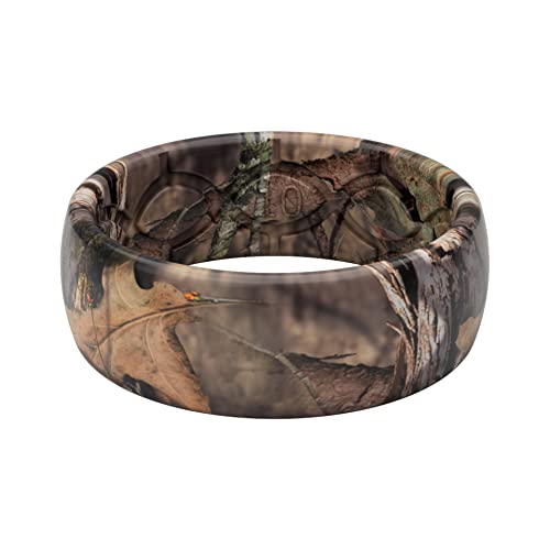 Groove Life Mossy Oak Breakup Country Camo Silicone Ring Breathable Rubber Wedding Rings for Men, Lifetime Coverage, Unique Design, Comfort Fit Ring - Size 11