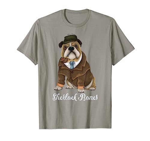 Sherlock Bones Bulldog Dressed Up As Sherlock Holmes T-Shirt