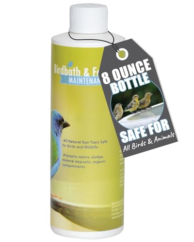 Bird Bath & Fountain Maintenance - (8 Ounces) - Fast-Acting Enzyme-Based Formula Will Extend The Life of Your Water Feature, Aid in Maintaining a Balanced Ecosystem - Safe for All Birds & Animals