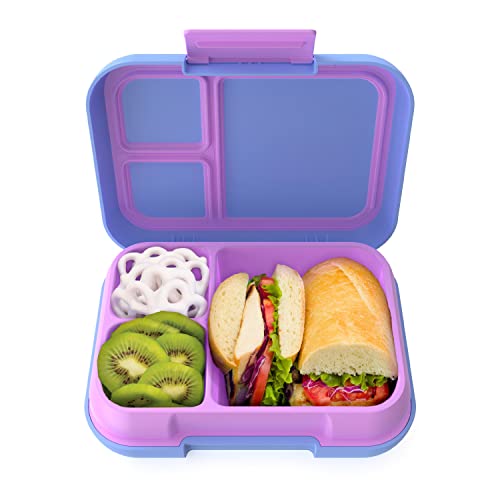 Bentgo Pop - Bento-Style Lunch Box for Kids 8+ and Teens - Holds 5 Cups of Food with Removable Divider for 3-4 Compartments - Leak-Proof, Microwave/Dishwasher Safe, BPA-Free (Periwinkle/Pink)