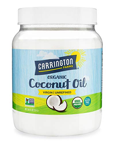 Carrington Farms Organic Virgin Cold Pressed Coconut Oil for Cooking, Nutrient Dense, Unrefined, Perfect for Baking or Sauteing Vegetables, 54 Fl Oz