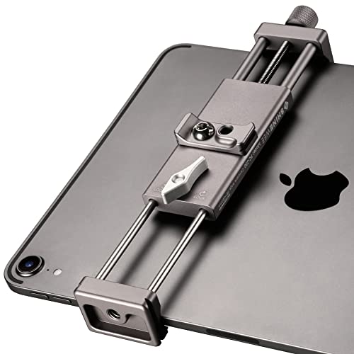 SHINEWEE Metal iPad Holder for Tripod Mount, 1/4' Screw, Acra/RRS Rail Plate Mounts, Fits iPad 1 2 3 4 5 Mini Air Pro,Universal Tablet iPad Clamp Holder Stablizer Adapter