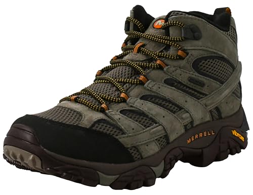 Merrell Men's Moab 2 Mid Waterproof Walnut Hiking Boot 10 W US