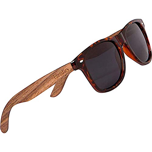 Woodies Walnut Wood Tortoise Shell Sunglasses for Men and Women | Polarized Lenses | 100% UVA/UVB Protection