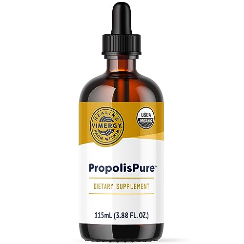 Vimergy PropolisPure  – USDA Organic Propolis Liquid Extract – Immune Support Supplement - Natural Oral & Heart Health Support - Propolis Tincture from Honeybees – Gluten-Free & Paleo (115 ml)