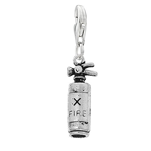 Sexy Sparkles Fire Extinguisher Fire Clip on Pendant Charm for Bracelet or Necklace