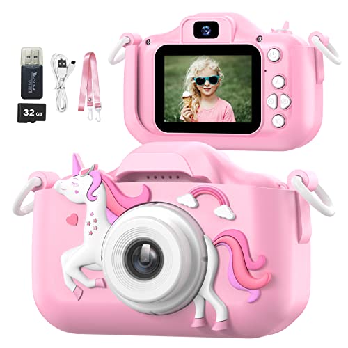 Mgaolo Kids Camera Toys for 3-12 Years Old Boys Girls Children,Portable Child Digital Video Camera with Silicone Cover, Christmas Birthday Gifts for Toddler Age 3 4 5 6 7 8 9 (Pink)