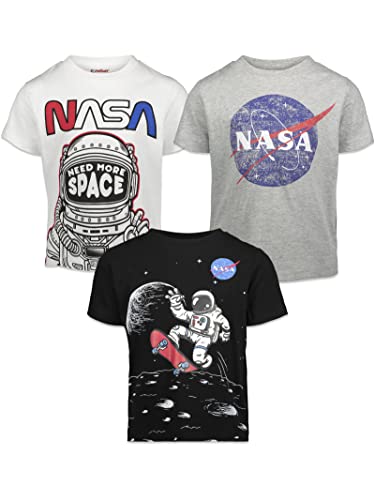 Bentex NASA Big Boys 3 Pack Graphic Short Sleeve T-Shirt Multicolored 10-12