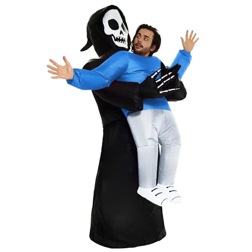 Grim Reaper Pick Me Up Inflatable Costume - Great Illusion Fancy Dress Outfit One size fits most