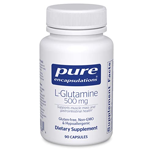 Pure Encapsulations L-Glutamine 500 mg - Supplement for Immune and Digestive Support, Gut Health and Lining, Metabolism, and Muscle Support* - with Free-Form L-Glutamine - 90 Capsules