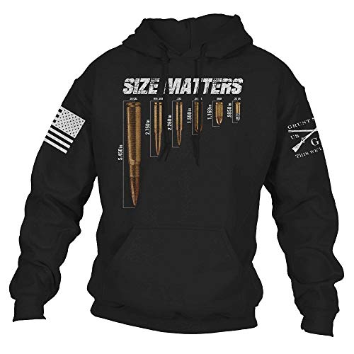 Grunt Style Size Matters - Men's Hoodie (Black, Small)