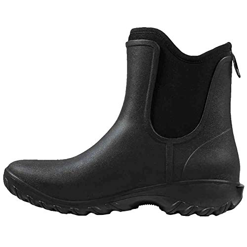 Bogs Women's Sauvie Slip On Boot Waterproof Garden Rain, Black, 10 M US