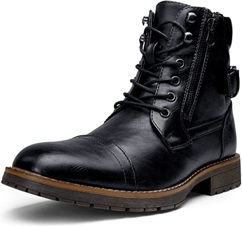 Vostey Men's Boots Black Boots for Men Casual Boots Motorcycle Combat Ankle Dress Boots Mens (BMY678A black 11)