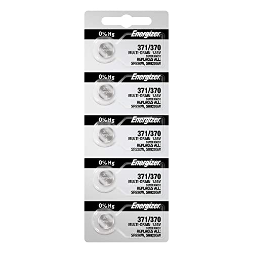 Energizer 371 / 370 Silver Oxide Watch Battery (5 per Pack)