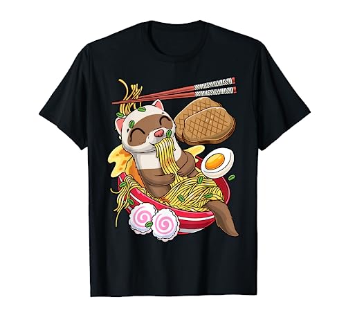 Kawaii Ferret Ramen Noodles Japanese Food T-Shirt