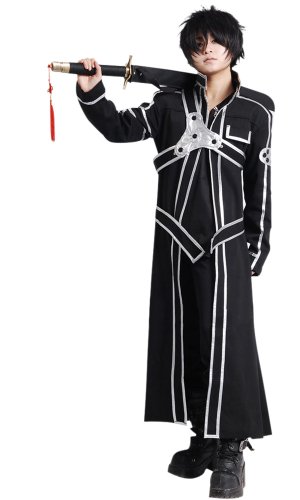 Cos2be SAO Anime Sword Art Online Kirito Cosplay Costume(SAO I,Men-L)