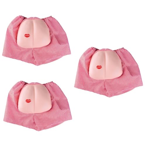 PACKOVE 3pcs Butt Exposed Buttocks Briefs Unisex Funny Shorts Men and Women Fake Ass Gift