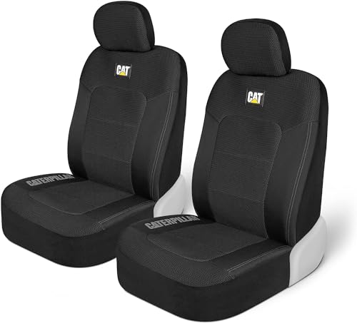 Cat MeshFlex Automotive Seat Covers for Cars Trucks and SUVs (Set of 2) – Black Car Seat Covers for Front Seats, Truck Seat Protectors with Comfortable Mesh Back, Auto Interior Covers