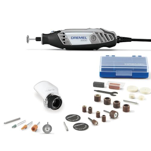 Dremel 3000-1/25 Variable Speed Rotary Tool Kit- 1 Attachment and 25 Accessories- Grinder, Mini Sander, Polisher, Router, Engraver- Perfect for Routing, Metal Cutting, Wood Carving, Polishing