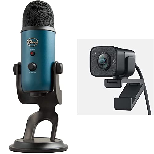 Blue Yeti USB Microphone for PC, Mac, Gaming, Recording, Streaming, and Podcasting + Logitech StreamCam for Streaming and Content Creation, Full HD 1080p 60 fps, Smart Auto-Focus- PC/Mac - Teal