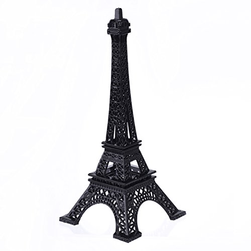 Eiffel Tower Statue Decor, 7 Inch Alloy Metal Collectible Figurine Replica Souvenir Room, Paris Eiffel Tower Party Decoration Table Stand Holder Gift for Cake Topper