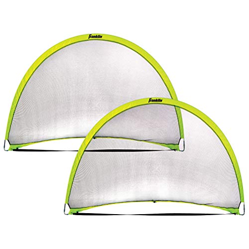 Franklin Sports Pop-Up Dome Shaped Goals - Indoor or Outdoor Soccer Goal - Goal Folds For Storage - 6' x 4' or 4' x 3' Soccer Goal, Optic Yellow