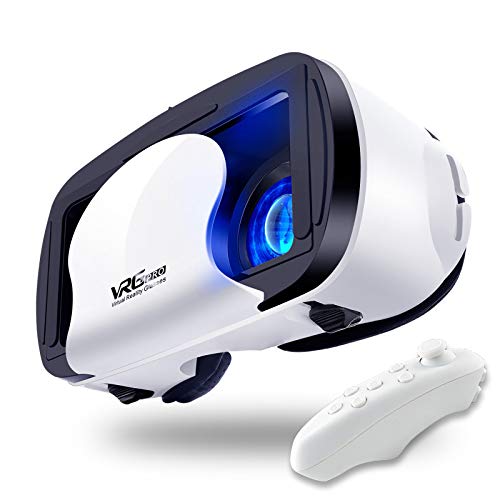 Vecot VR Headset Virtual Reality VR 3D Glasses VR Set Incl 3D Virtual Reality Goggles (White)