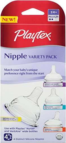 Playtex Nipple Variety Kit, Medium Flow, 4-Count