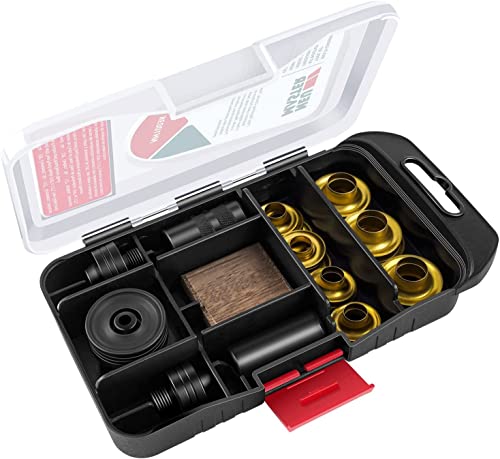 Grommet Kit, NEU MASTER 3/8' and 1/2' Solid Brass Grommets with Eyelets Setting Tool and Storage Box, NH1003K