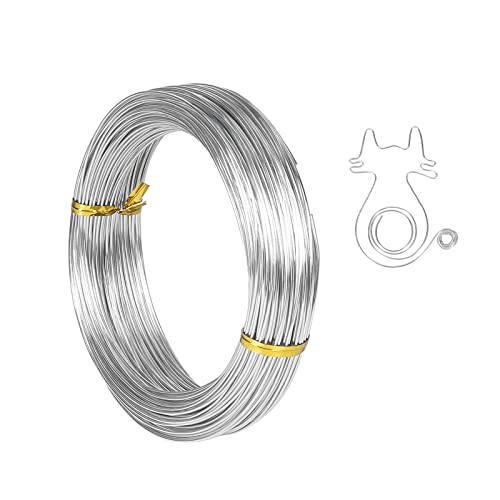18 Gauge Aluminum Craft Wire, 165 Feet 1mm Bendable Metal Wire for Jewelry Making, Sculpting, Modelling, Floral Making, Wreath Making, Crafting, Wire Wrapping (Silver)