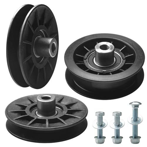 532194326 V-Groove Idler Pulley and 532194327 Flat Idler Pulley Kit Compatible with Husqvarna Riding Lawn Mowers, Replaces 280-6630, 194327, 705080, 13179, 705079, 194326, 280-6590, 194326