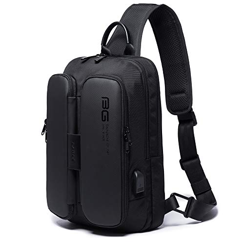 OZUKO Sling Backpack Sling Bag Crossbody Backpack Shoulder Casual Daypack Rucksack for Men (Black2)