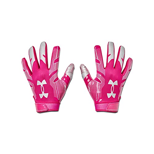 Under Armour Men's F8 Football Gloves , (654) / Tropic Pink / Metallic Silver , Small