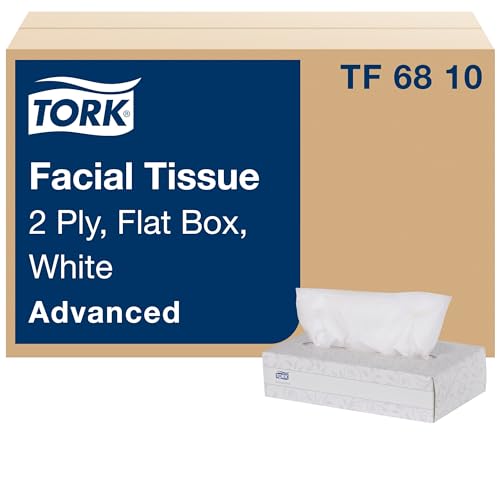 Tork Advanced Facial Tissue Flat Box White, Soft, 2-ply, 30 x 100 tissues, TF6810