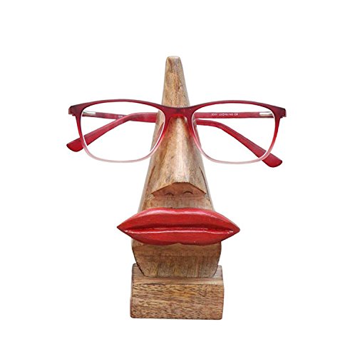 Gifts Eyeglass Spectacle Holder Stand Wooden Lips Shaped Handmade Home Décor
